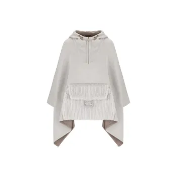 FENDI Logo Plaque Hooded Poncho