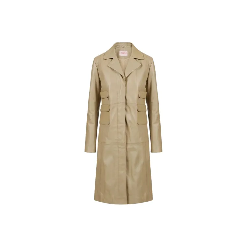 Iceberg Leather Jacket Women's Mud-0