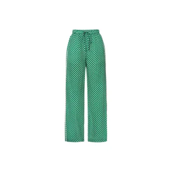 MO&CO Casual Pants Women's Green With Floral Pattern