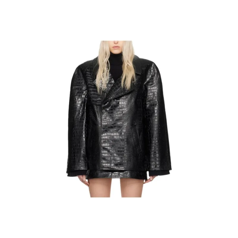 THE FRANKIE SHOP Leather Jacket Women's Black-0