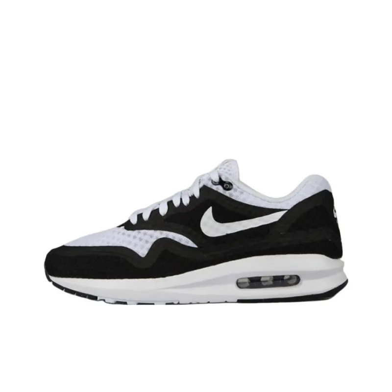 Nike Air Max Lunar 1 Anti Slip Wear Resistant Low Top Casual Shoes Men's Black White-0