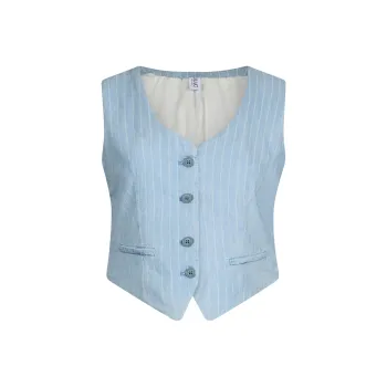 LIU·JO Pinstripe Denim Waistcoat