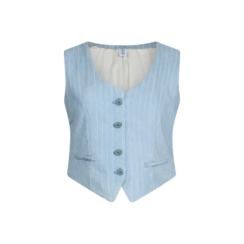 LIU·JO Pinstripe Denim Waistcoat-0