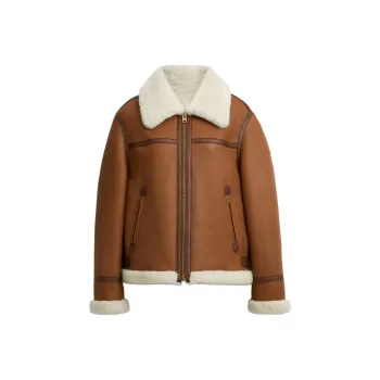 COACH FW24 Leather Jacket Women's Tan