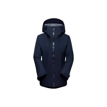 MAMMUT Waterproof And Windproof To Keep Warm Windbreaker Jacket Women's Deep Sea Blue-Black