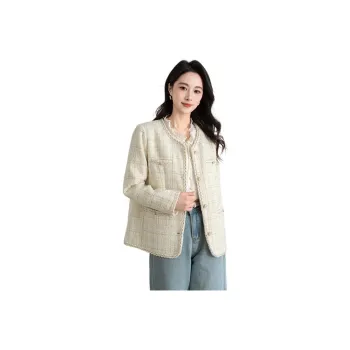 Shavani Chanel Inspired Coats Women's Ecru