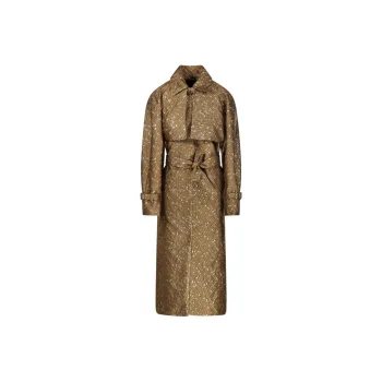 MaxMara All Over Patterned Oversized Belted Coat