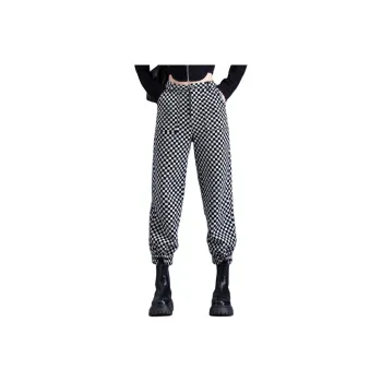 You Cow Me Pants Casual Pants Women's Black White Plaid