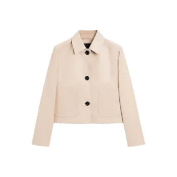 Massimo Dutti Leather Jacket Women's Green