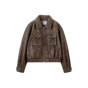 LEDIN Leather Jacket Women's Brown