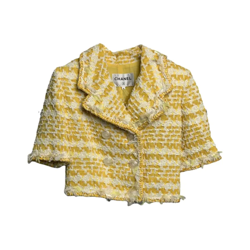 CHANEL 2000s Cropped Tweed Jacket-0