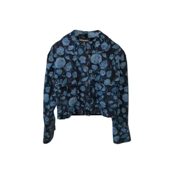 CHANEL 21A Women's Castle Collection Denim Jacket Women's Blue