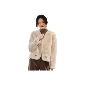 CARBAMMI Velvet feel Coat Women's White