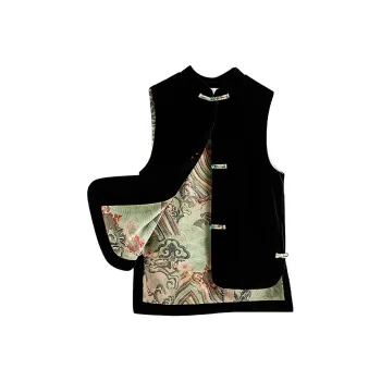 Cypress House Vest Women's Black Outer Green Inner
