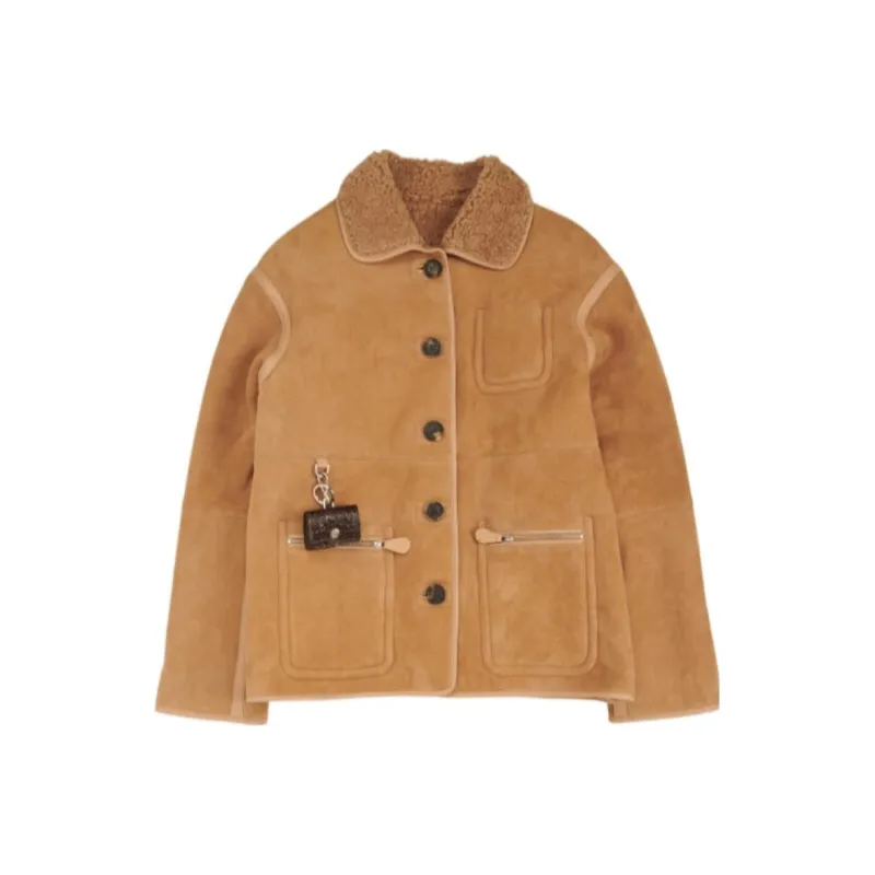 Saks Potts Leather Jacket Women's Brown-0