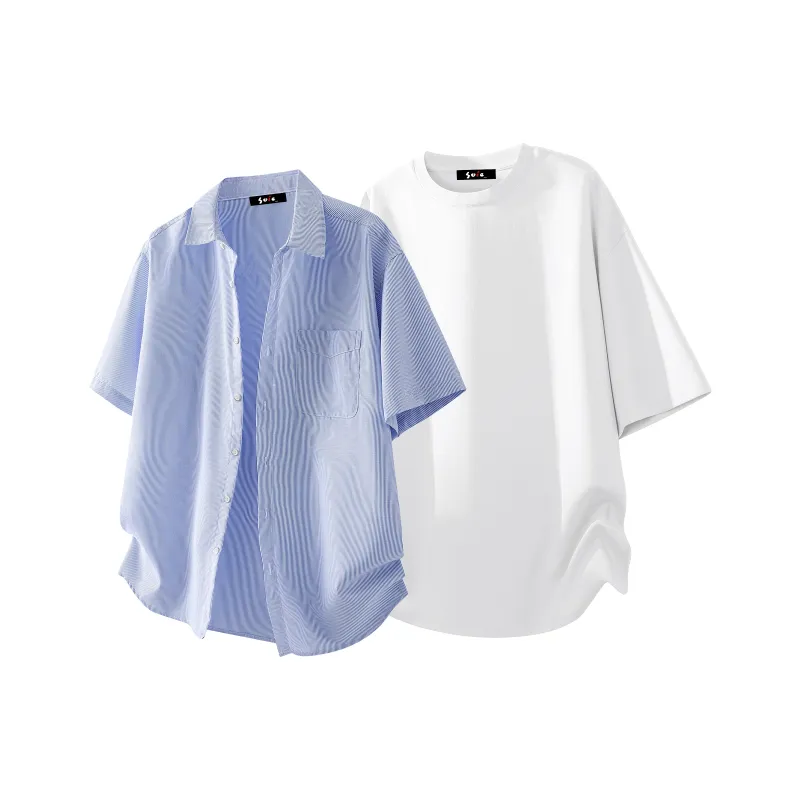 SOIE Shirt Unisex Yellow With White Stripes-56