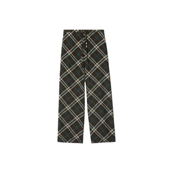 Burberry Check Pattern Straight Leg Trousers