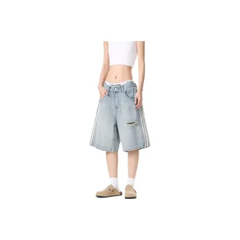 BENGEN Denim Shorts Unisex Light Blue