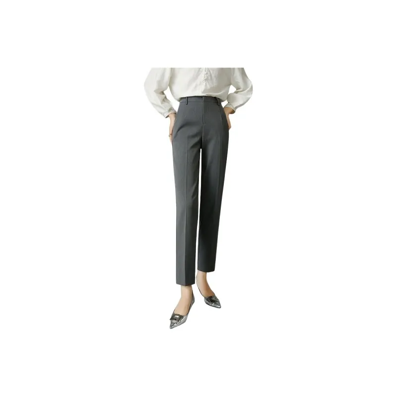 Late White Casual Pants Women's Dark Coffee-8
