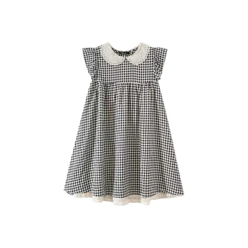 RTTO Sleeveless Dresses Women's Black Plaid