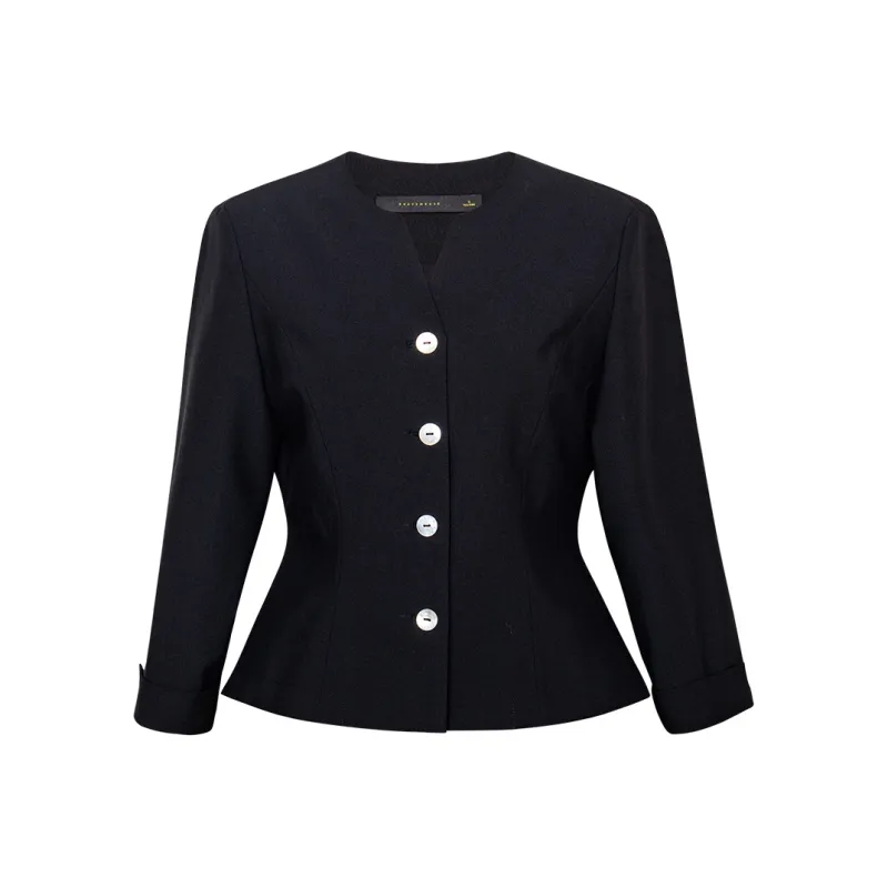 ROEYSHOUSE Cropped Coats Women's Black-0