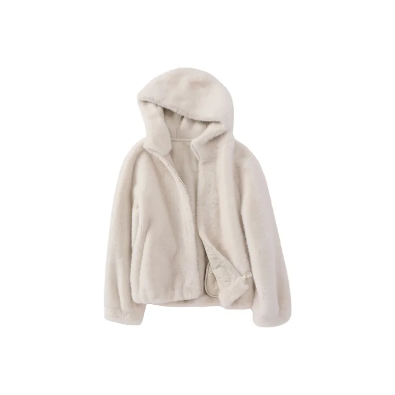XIANGYING Velvet feel Coat Women's Beige-0