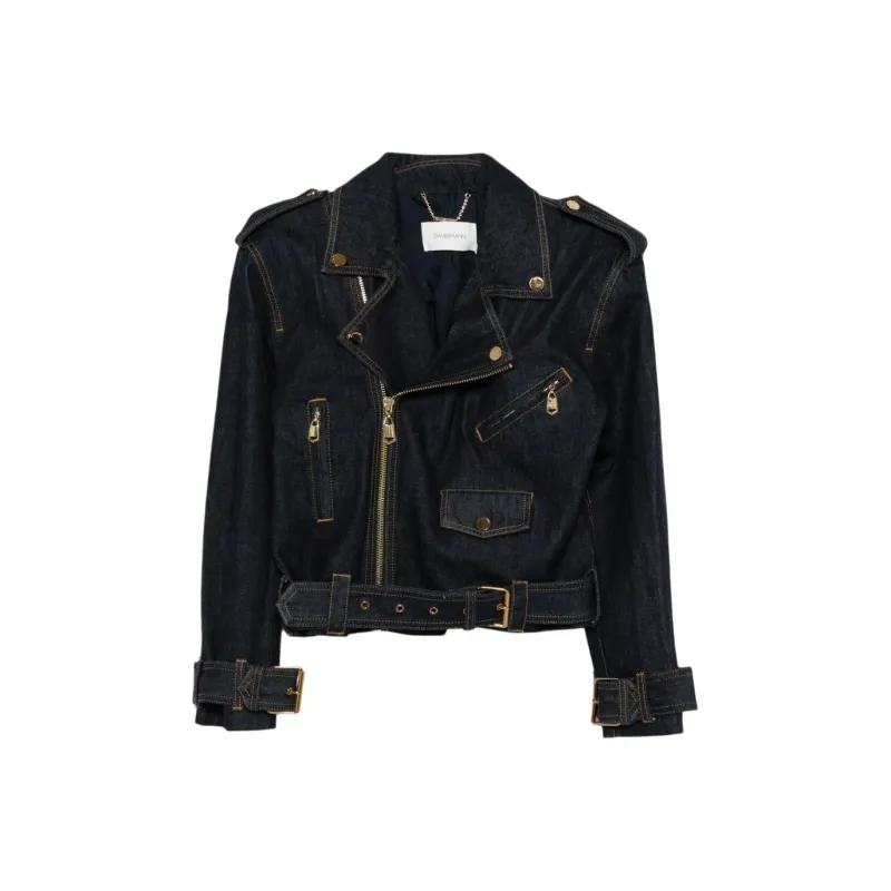 Zimmermann Crush Denim Biker Jacket-0