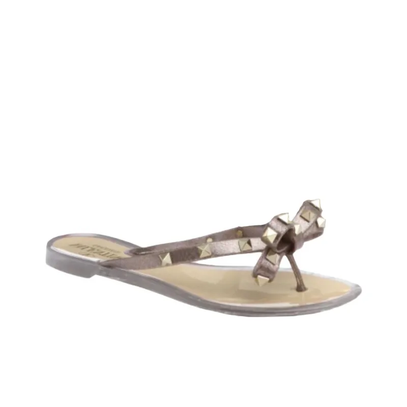 Valentino Rockstud Flip Flops Women's Pink Purple-1