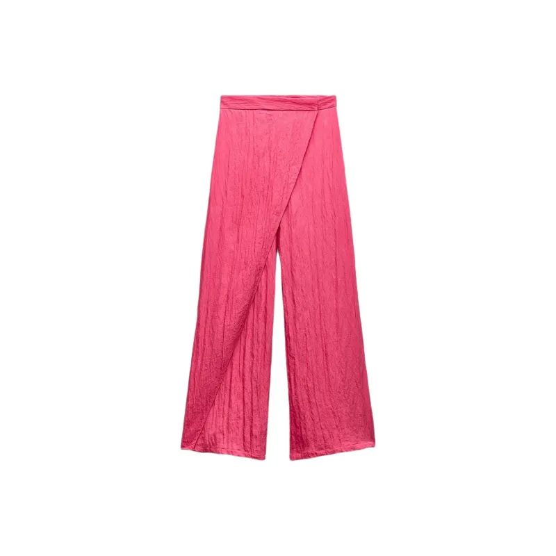 ZARA Casual Pants Women's Dark Purple Red-0