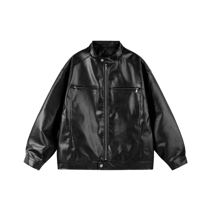 VS WHAT Leather Jacket Women's Coffee-0