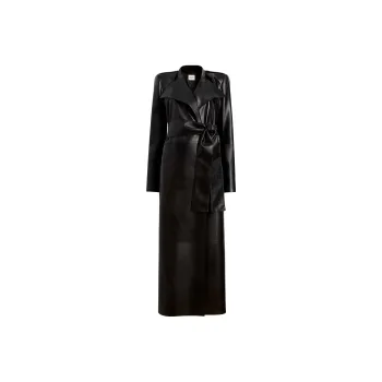 KHAITE Maxwell Trench Leather Jacket Women's BLACK/Black