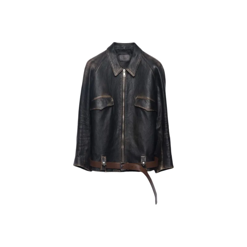 PRADA Zipped Belted Jacket-0