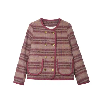 MISHOW Cropped Coats Women's Dark Plum Sauce