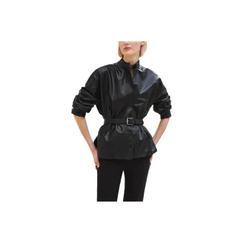HERMES FW24 Leather Jacket Women's Black