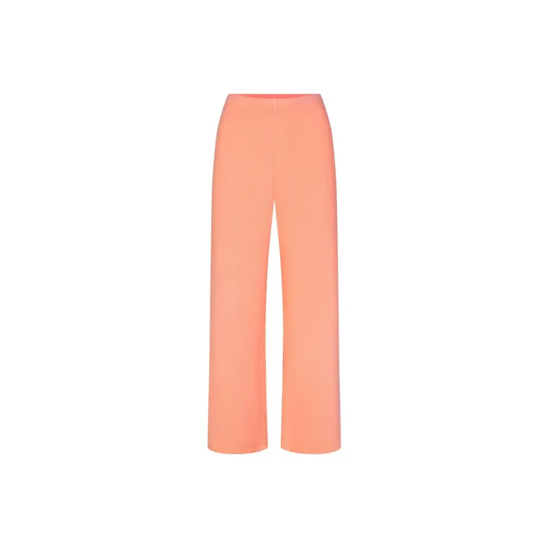 SKIMS WAFFLE STRAIGHT LEG PANT Casual Pants Women's NEON ORANGE-0