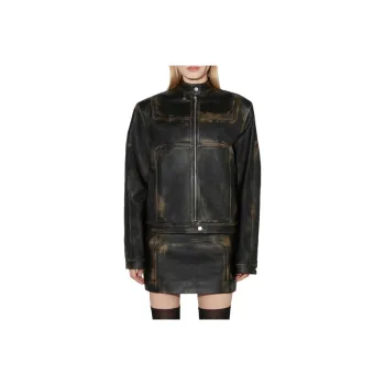 Misbhv SS25 Leather Jacket Women's Black