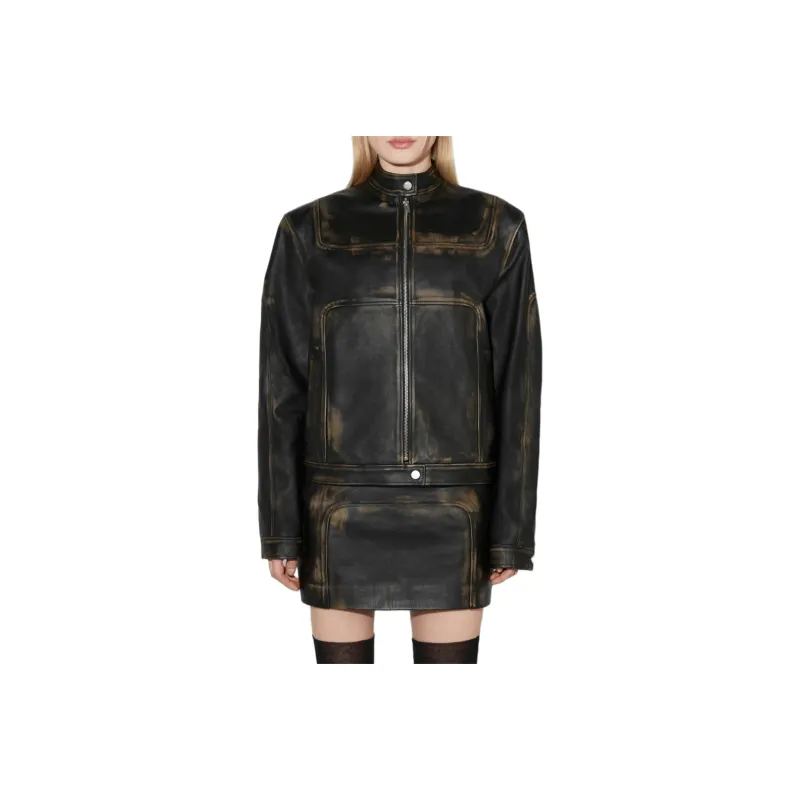 Misbhv SS25 Leather Jacket Women's Black-0
