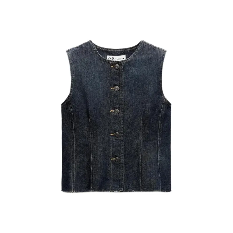 ZARA ZW Series Vest Women's Blue-0
