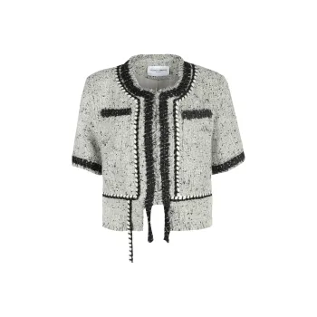 Valeria Obbaco Cropped Coat Women's Black White