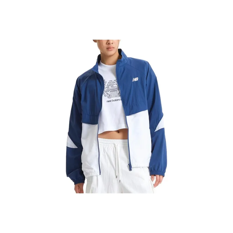 New Balance UNI FLYING Trench Coat Women's Blue White 50-0