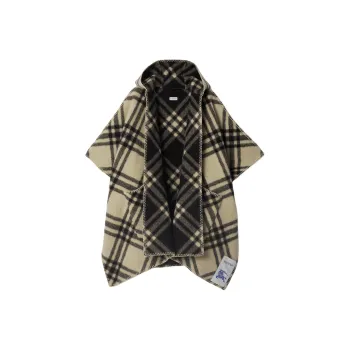 Burberry Check Pattern Hooded Cape