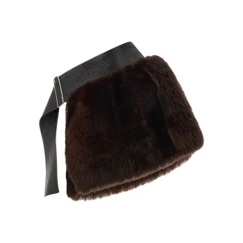 Ferragamo Belted Shearling Wraparound Style Cape