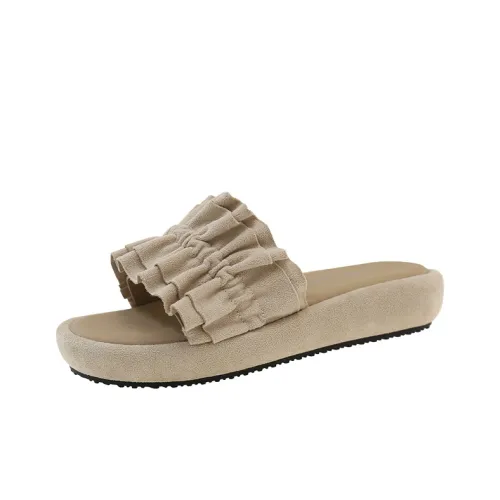 AJPAP Slide Slippers Women's Beige Pink Green basketball