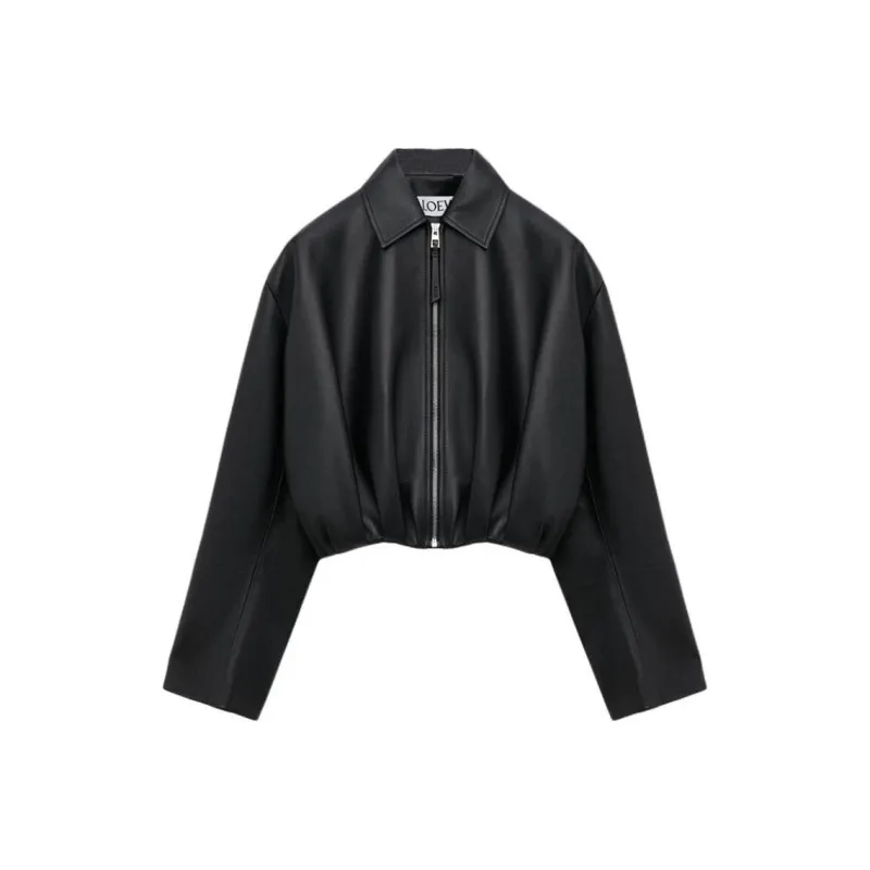 LOEWE Draped Leather Jacket-0