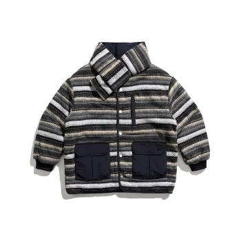 Korean Style Puffer Jacket Unisex Gray