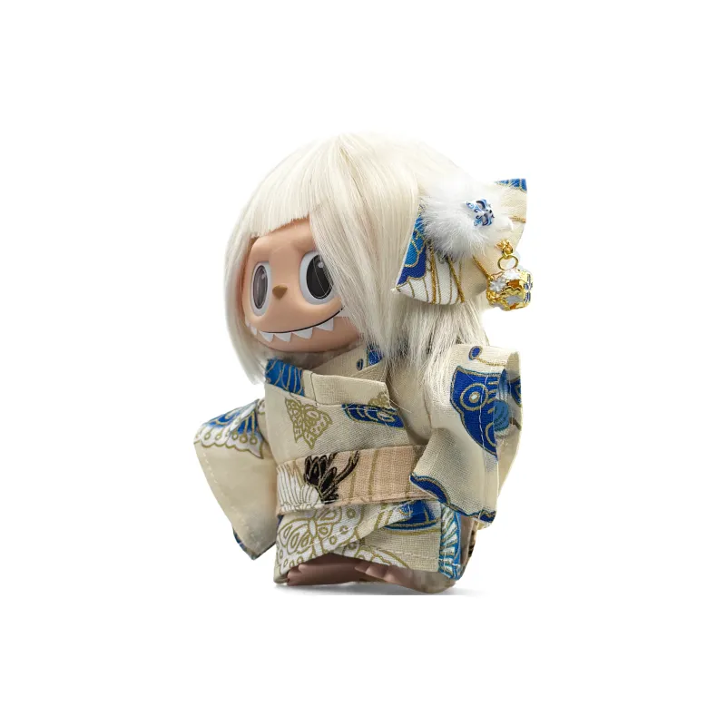 [Modified Doll] POP MART THE MONSTERS TCO Kimono Dora, Cute, Heartbeat Macaron Hang Tag Box Labubu Vinyl Height 17cm-1