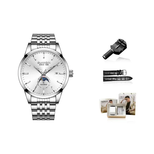 GUANQIN Master Collection Automatic Mechanical Movement 316 Stainless Steel Strap Watch Men's Watches White Dial