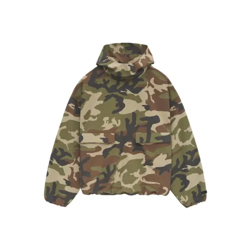 Fear Of God Essentials Military Nylon Hooded Anorak Woodland Camo