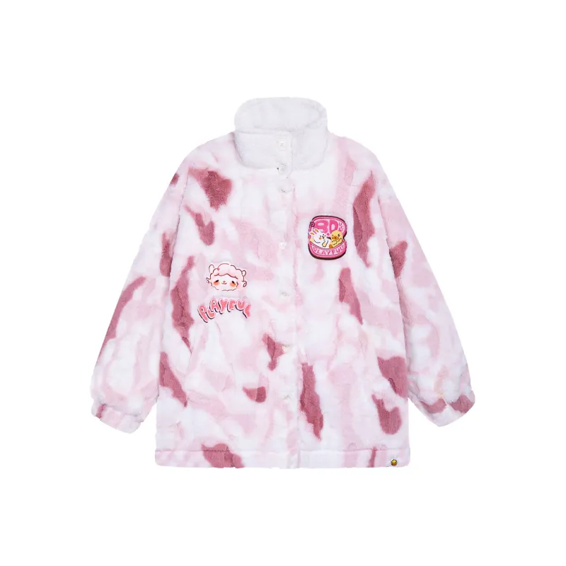 B.Duck Velvet feel Coat Women's Fuchsia-0