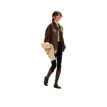 XWI Velvet feel Coat Women's Coffee Brown